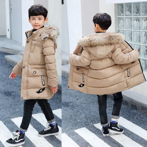 

2019 winter new fashion boy hooded cotton coat jacket, Blue;gray