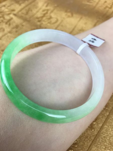 

send a certificate natural jadeite bracelet natural elegant green purple two-color 54-61mm bracelet jewelry gift, Golden;silver