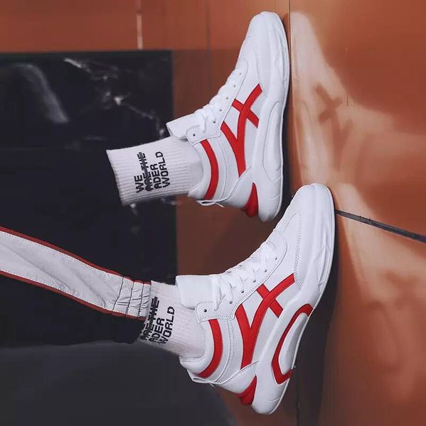 

2019 new mens casual shoes white black red designer breathable high cut outdoor sports shoes sneakers size 36-43