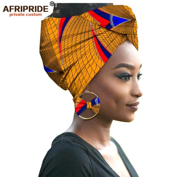 

2019 fashion african headwraps+earings 2 piece sets for women bazin riche african head scarf pure cotton a19h002 afripride, Red
