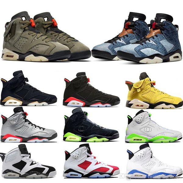 

washed denim 6 travis scotts 6s men basketball shoes black infrared dmp 3m reflective mens trainers sports sneakers ing