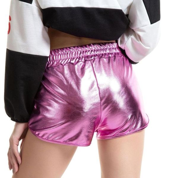 

plus size wetlook shiny pu leather booty shorts pole dance night clubwear micro mini biker short performance bermudas, White;black