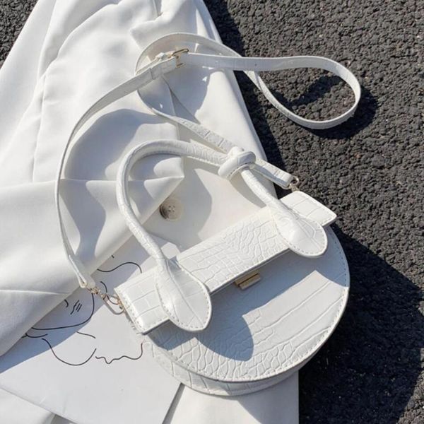 

crocodile pattern small saddle pouch ladies hand tote crossbody bags for women 2020 summer shoulder messenger handbags