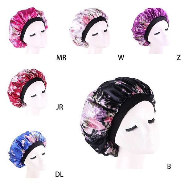 

волосы сатин bonnet для спящий шапочка для душа шелк bonnet bonnet femme женщины night sleep cap крышка головки широкой резинкой