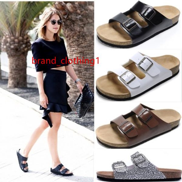 

men s double buckle leather slip-resistant slippers shoes leather flat-bottomed joker new fashion flat-bottomed indoor and outdoor hollow do