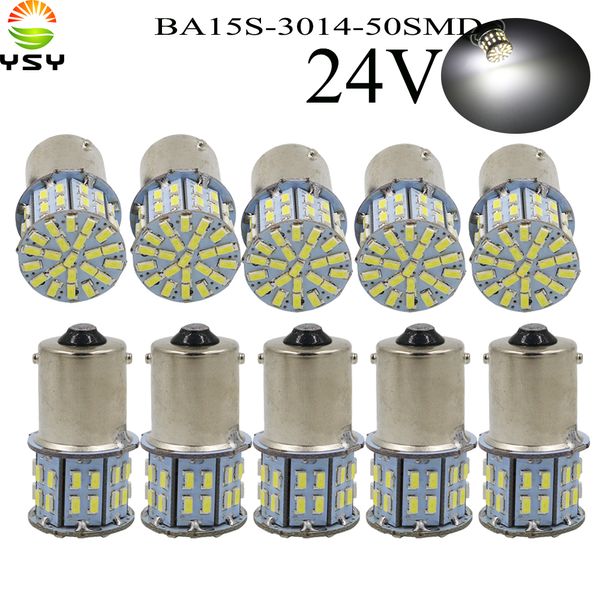 

ysy 10x super bright ba15s 1156 p21w 50smd 3014 50 led smd car brake light turn signals rear parking reverse lamps 24v