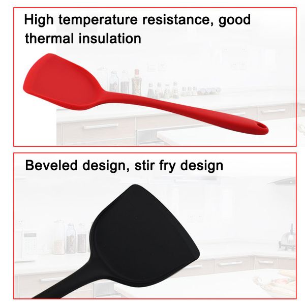 

1 шт силиконового шпатель термостойкой длинной ручка non-stick turner кухня готовит инструмент dc112