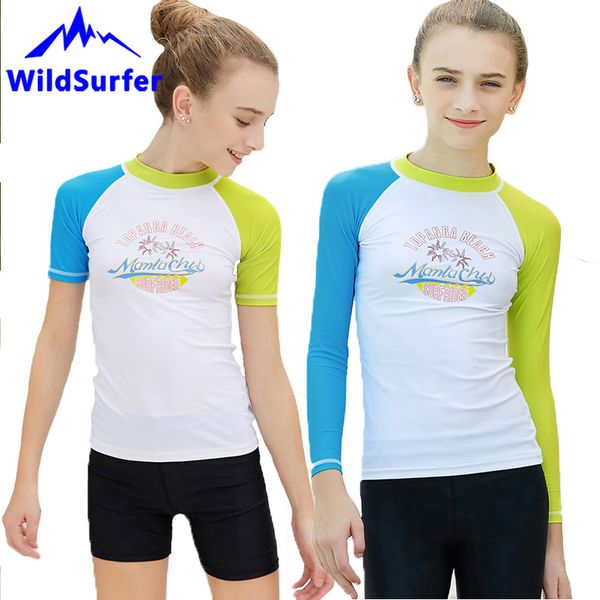 

wildsurfer teenage girl swimwear youth lady rash gurad long sleeve shirt diving skin surfing swim maillot de bain femme w126
