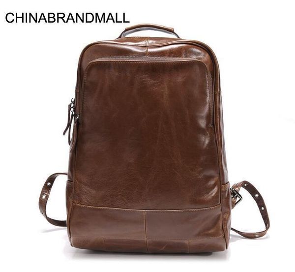 

genuine leather calf skin men large capacity casual backpack high quality