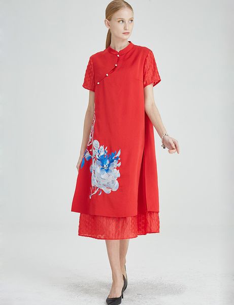 

lace embroidery women dress short sleeve vintage dresses 04k868, White;black