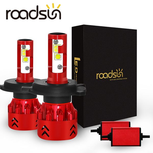 

roadsun car headlight h7 h4 led h1 h8/h11 hb3/9005 hb4/9006 h3 9012 80w 12000lm cree xhp50 chips 6000k light auto headlamp bulbs