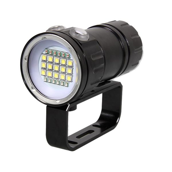

80m led diving powerful pgraphy light underwater ipx8 waterproof torch lamp outdoor colorful light lamp black pf5