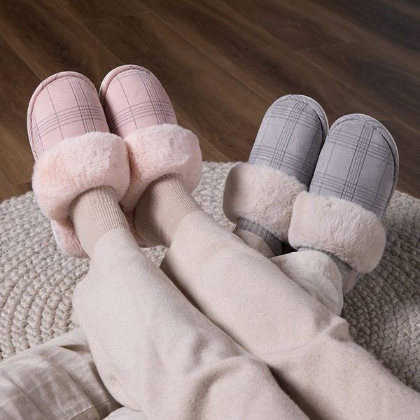 

women slippers winter autumn slippers stripe soft plush indoor house fluffy fur warm home wear shoes, Black