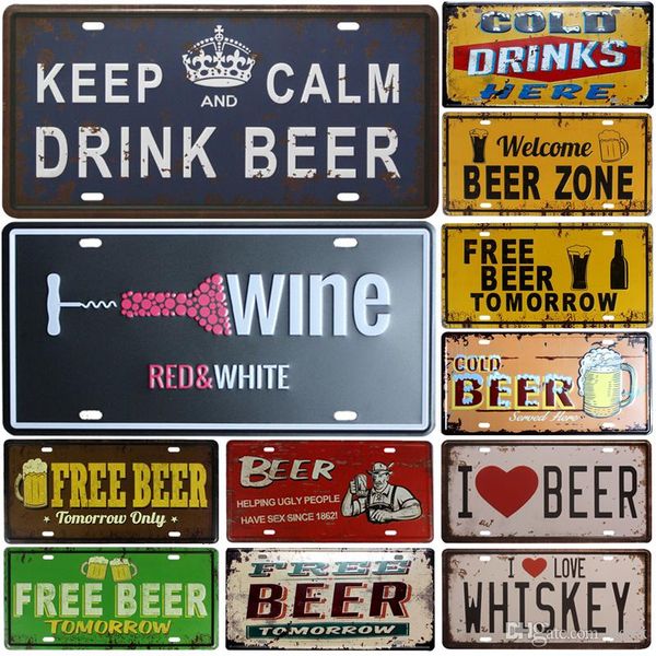 

abox new sell beer group plate metal plate car number tin sign bar pub cafe home decor metal sign garage painting plaques sign 20*30cm