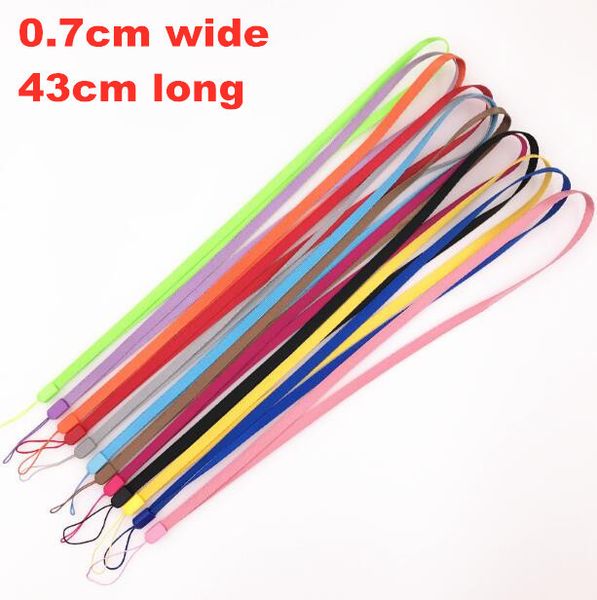 

43cm long 0.7cm width thick wrist hand lanyard neck strap for keys id card mobile phone straps mp5 mp3 mp4 u flash disk strap