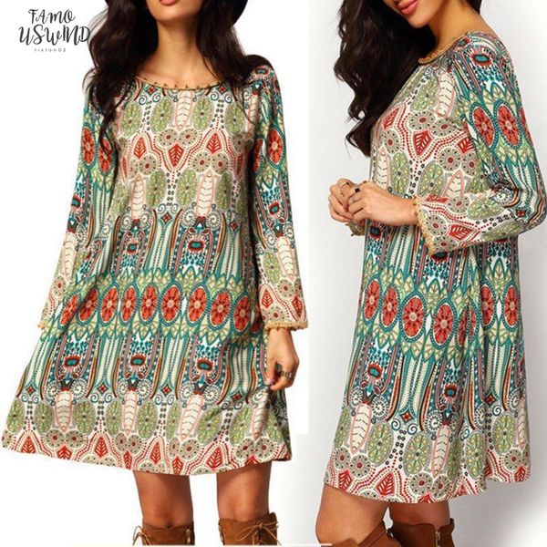 

women ladies summer boho long sleeve chiffon dress party long sleeves floral loose dress beach wear sundress, Black;gray