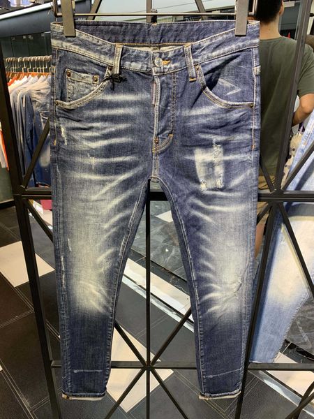 

dsenqi new men jeans ripped for jeans pants biker outwear man pants 915, Blue