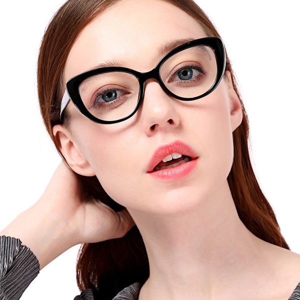 

women cat eye optical eyeglasses prescription acetate rim spectacles for big rim glasses frame fashion styles 95139, Silver