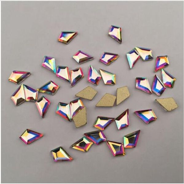 

10pcs/pack white ab nail rhinestones horse eye/waterdrop/crystal glitter nail stones diy 3d design nail art decorations, Silver;gold