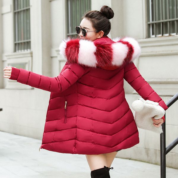 

2019 new arrival winter jacket women hooded with fur fashion parka warm thicken outwear female coat parkas y190926, Black;white