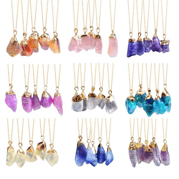 

1pc new natural stone crystal pendant necklace wool chain lock chain male female statement necklace nightmare before christmas, Silver