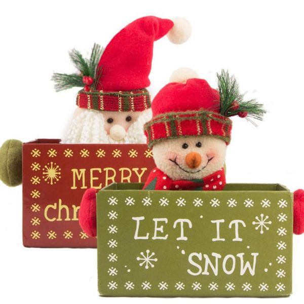 

christmas gift candy box santa snowman fabric storage boxes christmas table decoration party event cloth burlap bag pouch