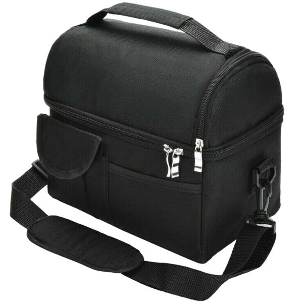 

picnic office oxford cloth cooler leakproof tote reusable fresh keeping multifunctional lunch bag double layer insulated, Blue;pink