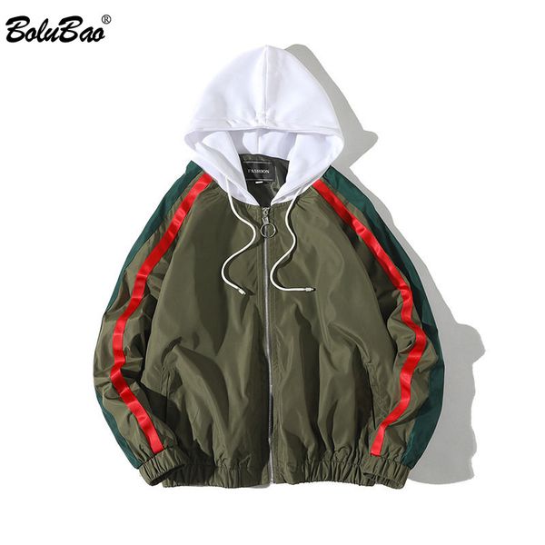 

bolubao fashion brand men jacket coat autumn spring men hip hop hooded jackets male casual splice jacket streetwear, Black;brown
