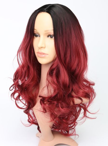 

21 inch synthetic body wave wigs lace front wig parrucca /150%heavy density glueless lace wigs for women party daily wear, Black
