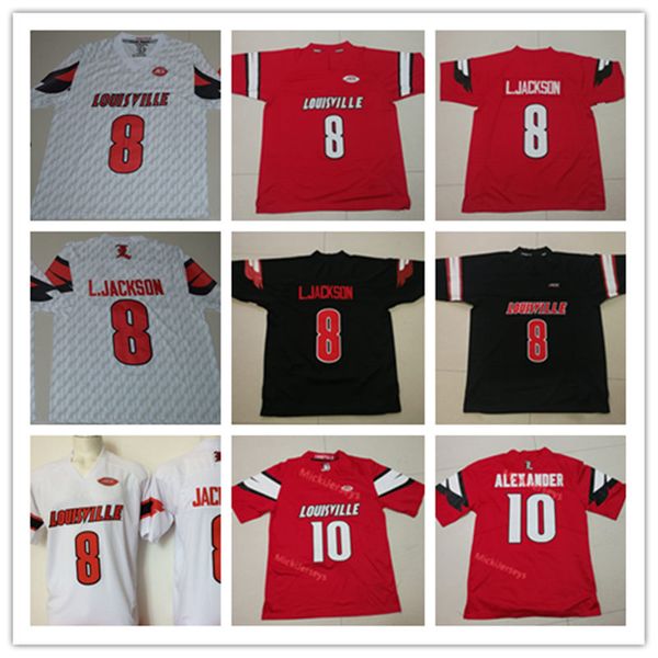 

Mens NCAA Louisville Cardinals Lamar JacksonFootball Jersey Stitched #8 L.Jackson #10 Jaire Alexander Louisville Cardinals Jersey S-3X