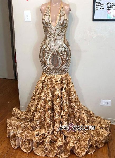 

gold sparkly sequins mermaid prom dress 2019 african backless evening long formal party gown with plus size custom made bc1764, Black