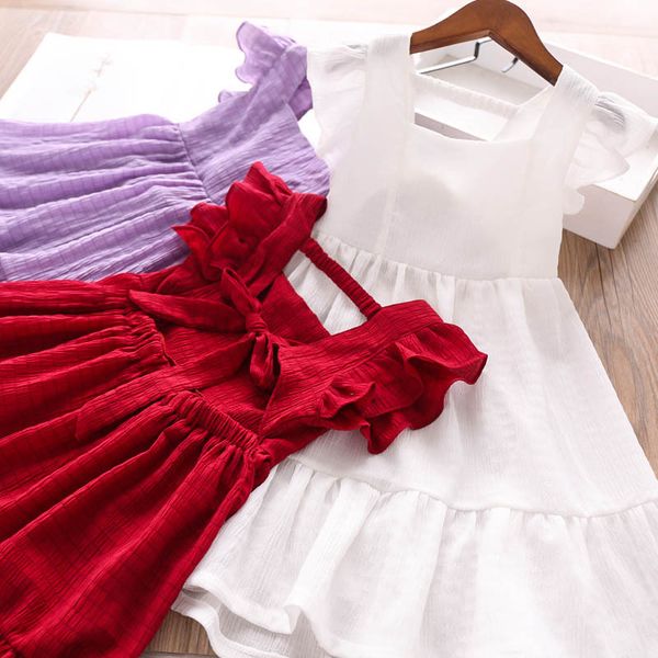 

2020 летние девушки backless платье оптовая детская одежда, Red;yellow