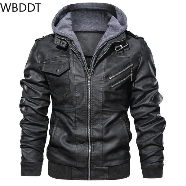 

winter motorcycle leather jacket men suede hoodie pu leather jacket eu size plus 4xl vintage motorcycle coats cloth dropship, Black