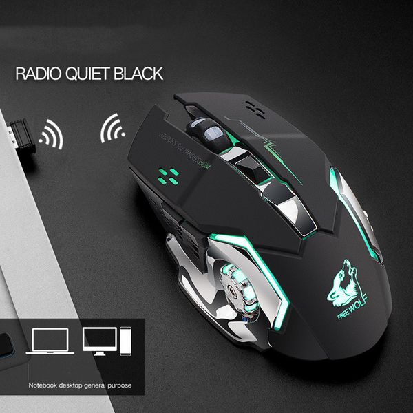 Mouse wireless 7 colori Glow Gaming Mouse 2.4G Frequenza di trasmissione wireless 2000 dpi Risoluzione fotoelettrica Mouse per laptop TabletLW2UP6CL
