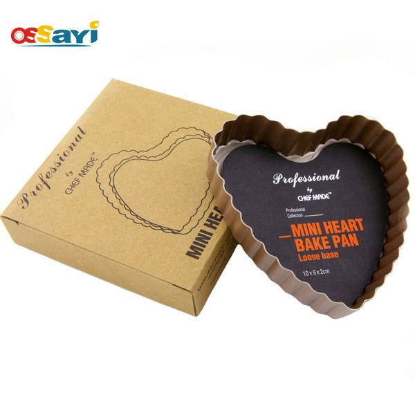 

mini heart shape pie baking pan carbon steel dishes removable non-stick tart pizza pans bake mould kitchen baking tools bakeware