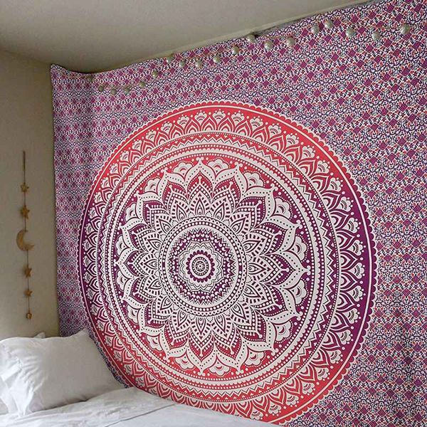 

color change tapestry mandala home decoration tapestrys cover beach towel yoga/picnic mat home decor tq