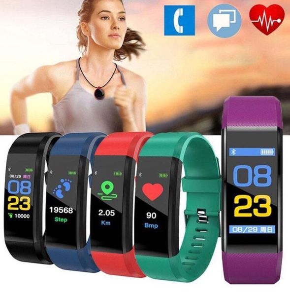 

id115 plus smart bracelet sport smart bracelet band fitness tracker pedometer watch band heart rate blood pressure monitor smart wristband