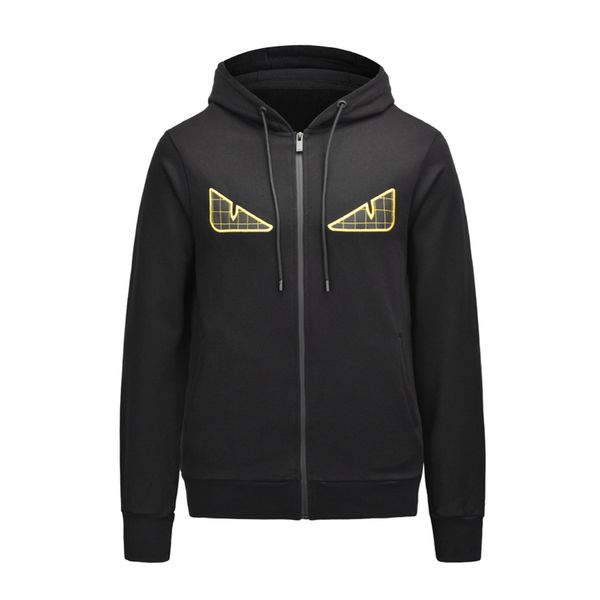 

mens off tide brand men women designer jackets cute eyes print casual hoodie men hip hop zipper jacket 12240 luxury, Black