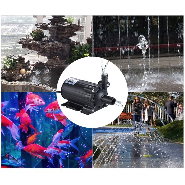 

dual-outlet aquarium water pump ultra-quiet aquarium submersible water pump for fish tank aquarium fountain 450/600l/h dc 12/24v