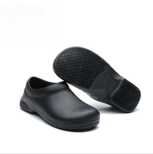 

male chef shoes men sandals for kitchen workers super anti-skid non slipping shoes black cook shoes safety clogs size 36-45, Black;white