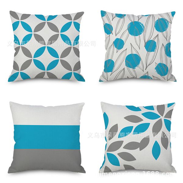 

blue ash system flax geometry northern europe hold the wind pillow case concise back cushion cushion modern imitate mabaozhen