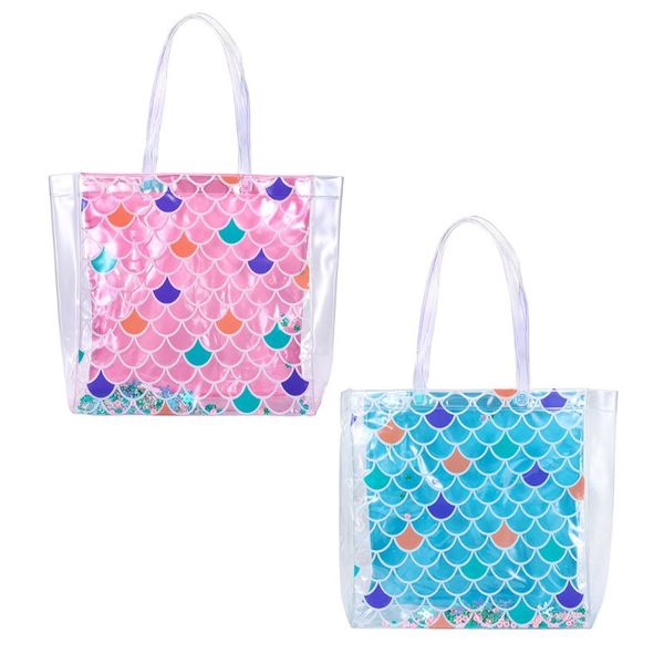 

2019 fashion women clear shoulder bag beach handbag summer candy color tote reusable shopping bag travel handbag