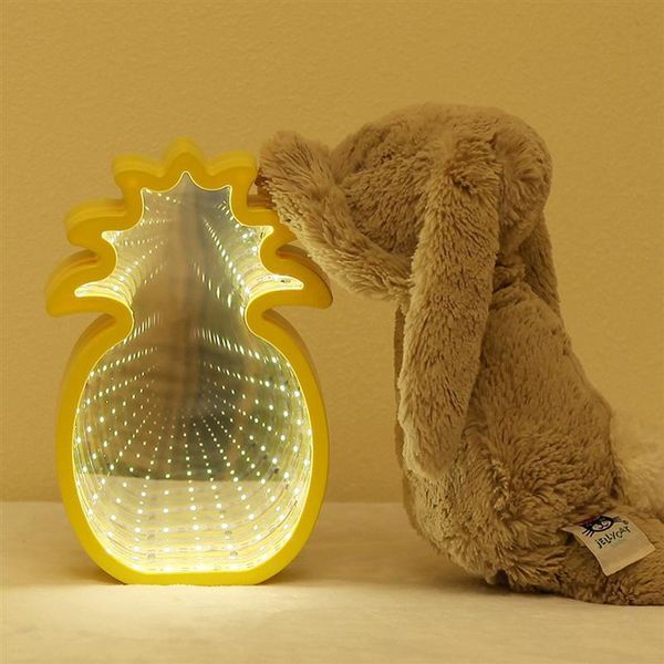 

3d creative tunnel lamp cute pineapple sign night light for christmas birthday party kids room living room wedding party decor