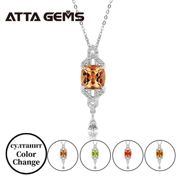 

diaspore silver pendant for women 3 carats created zultanite color change stone real silver jewelry classic style