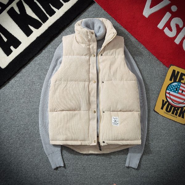 

2018 autumn and winter new five-color wild models tide men's gold velvet vest hip hop style coat jacket, Black;white