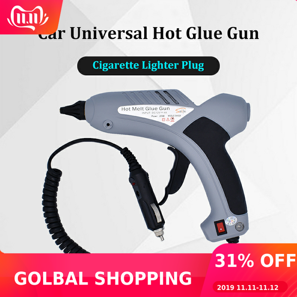 

car universal melt glue gun 25w 100w 12v safe dc cigarette lighter plug decoration dent repair pdr tool set 11mm glue sticks