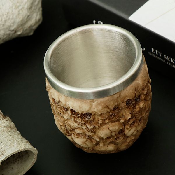 

ancient style skull mug tankard coffee cup decorative halloween party drinkware tableware