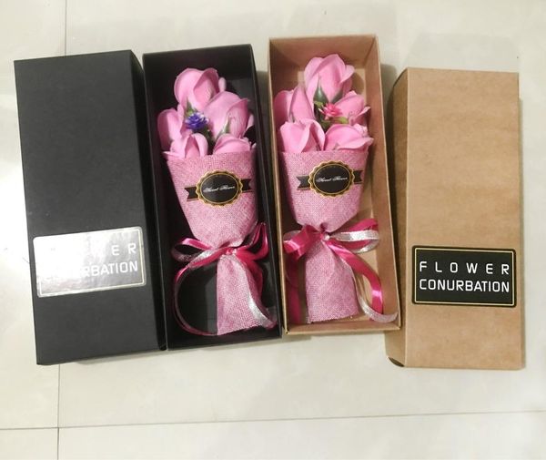 

creative simulation flower soap flower 5 roses bouquet girlfriend birthday gift