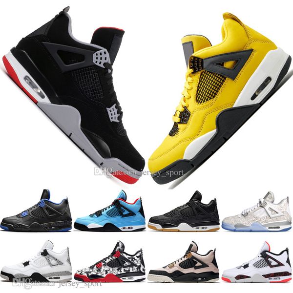 

with box 2019 new arrial bred 4 iv 4s what the cactus jack laser wings mens basketball shoes eminem pale citron men sports designer sneakers, White;red