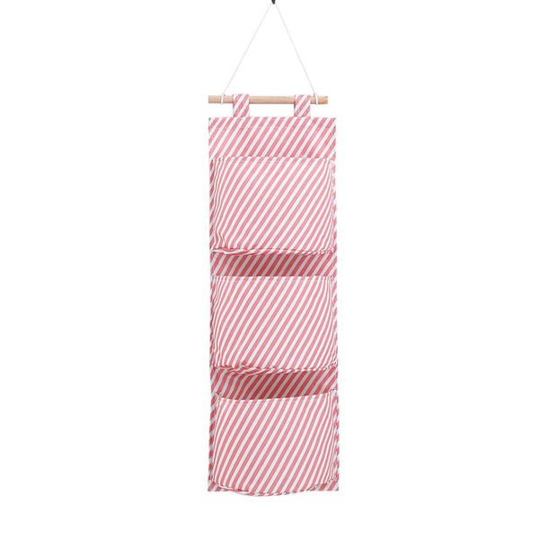 

simple pattern hanging storage bag wall door storage with 3 pockets